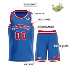 Blue Maroon-White Bull Classic Sets Curved Basketball Jersey 3