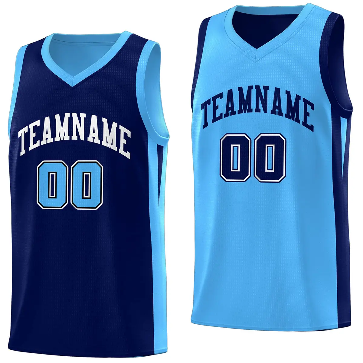 Blue Navy Double Side Basketball Jersey