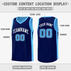 Blue Navy Double Side Basketball Jersey 2