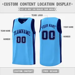 Blue Navy Double Side Basketball Jersey 3