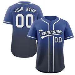 Blue Navy-White Gradient Fashion Baseball Jersey