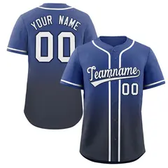 Blue Navy-White Gradient Fashion Baseball Jersey 1