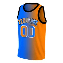 Blue Orange-Black Gradient Fashion Basketball Jersey 3