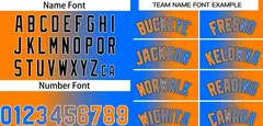 Blue Orange Black-Orange Gradient Bull Basketball Jersey 3