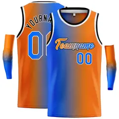 Blue Orange Black-Orange Gradient Heal Basketball Jersey
