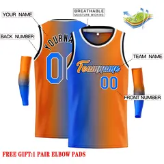 Blue Orange Black-Orange Gradient Heal Basketball Jersey 2