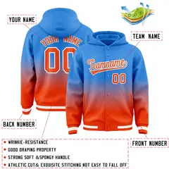 Blue Orange Gradient Letterman Varsity Jacket Hoodie 4