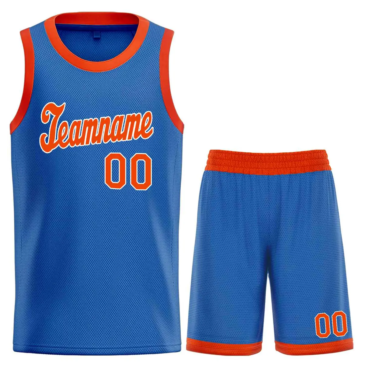 Blue Orange-White Classic Sets Basketball Uniform Jersey