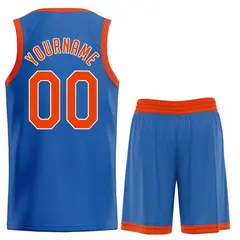 Blue Orange-White Classic Sets Basketball Uniform Jersey 2