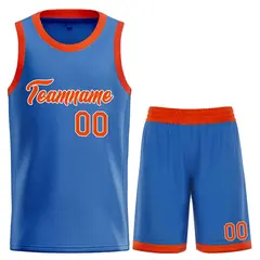 Blue Orange-White Heal Basketball Jersey