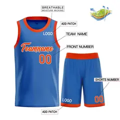 Blue Orange-White Heal Basketball Jersey 3