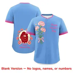 Blue Pink Mother's Day Baseball Jersey 6