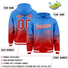 Blue Red Gradient Letterman Varsity Jacket Hoodie 4