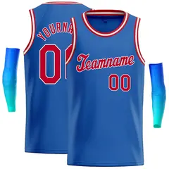 Blue Red-White Classic Tops Casual Basketball Jersey 1