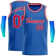 Blue Red-White Classic Tops Casual Basketball Jersey