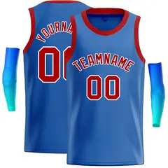 Blue Red-White Classic Tops Casual Basketball Jersey 1