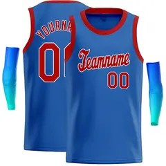 Blue Red-White Classic Tops Casual Basketball Jersey