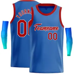 Blue Red-White Classic Tops Casual Basketball Jersey