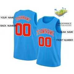 Blue Red-White Stripe Fashion Sportwear Basketball Jersey 2