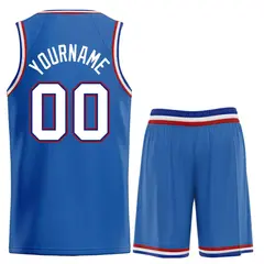 Blue Royal-White Bull Classic Sets Curved Basketball Jersey 2