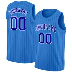 Blue Royal-White Stripe Classic Basketball Jersey