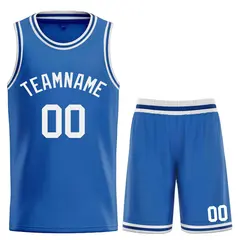 Blue White Bull Classic Curved Basketball Jersey Sets