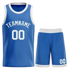 Blue White Bull Classic Sets Curved Basketball Jersey