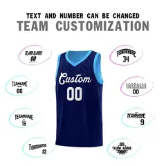 Blue White Chest Slash Pattern Basketball Jersey 3