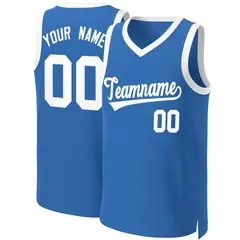 Blue White Classic Basketball Jersey