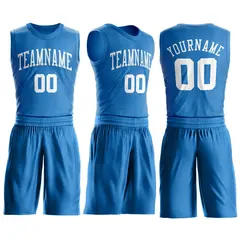 Blue White Classic Basketball Jersey 2