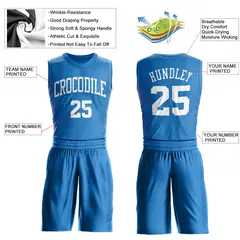 Blue White Classic Basketball Jersey 3