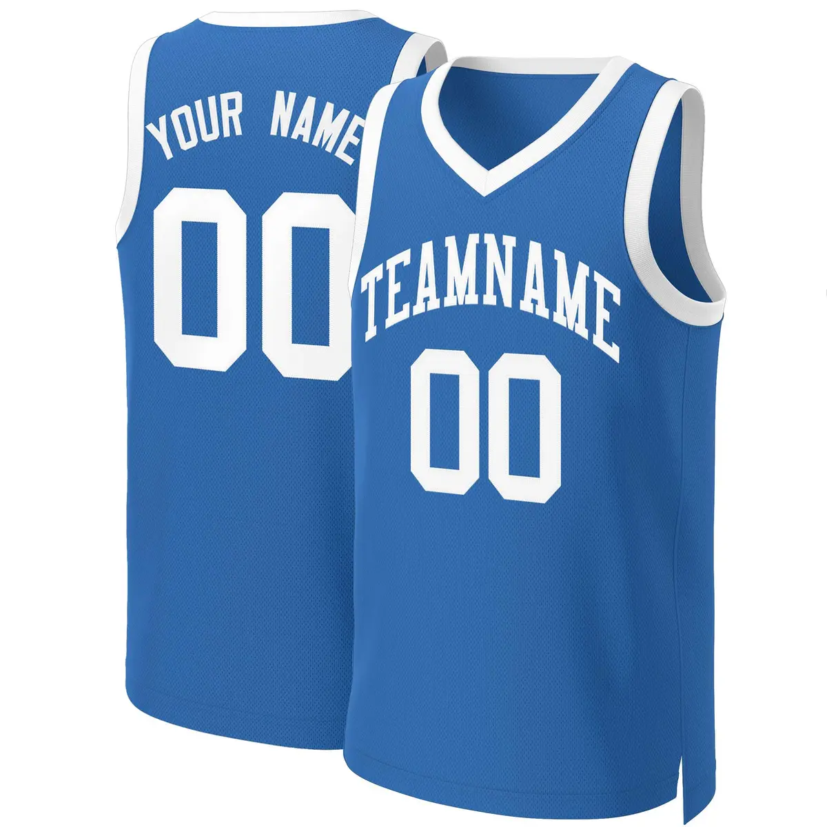 Blue White Classic Basketball Jersey