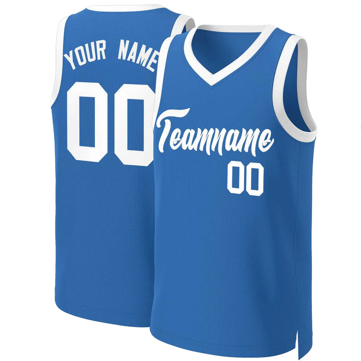 Blue White Classic Basketball Jersey