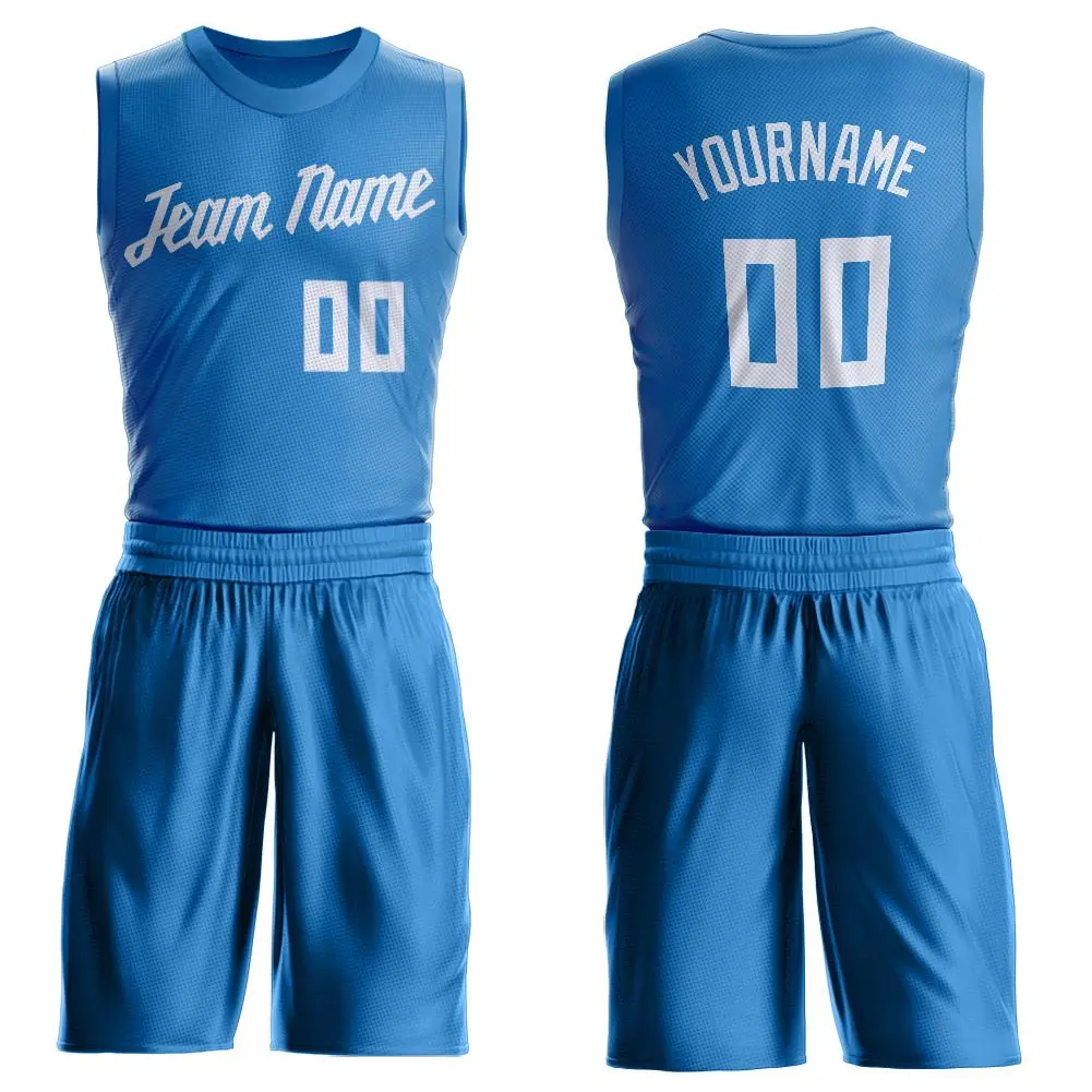 Blue White Classic Basketball Jersey