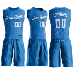 Blue White Classic Basketball Jersey 2