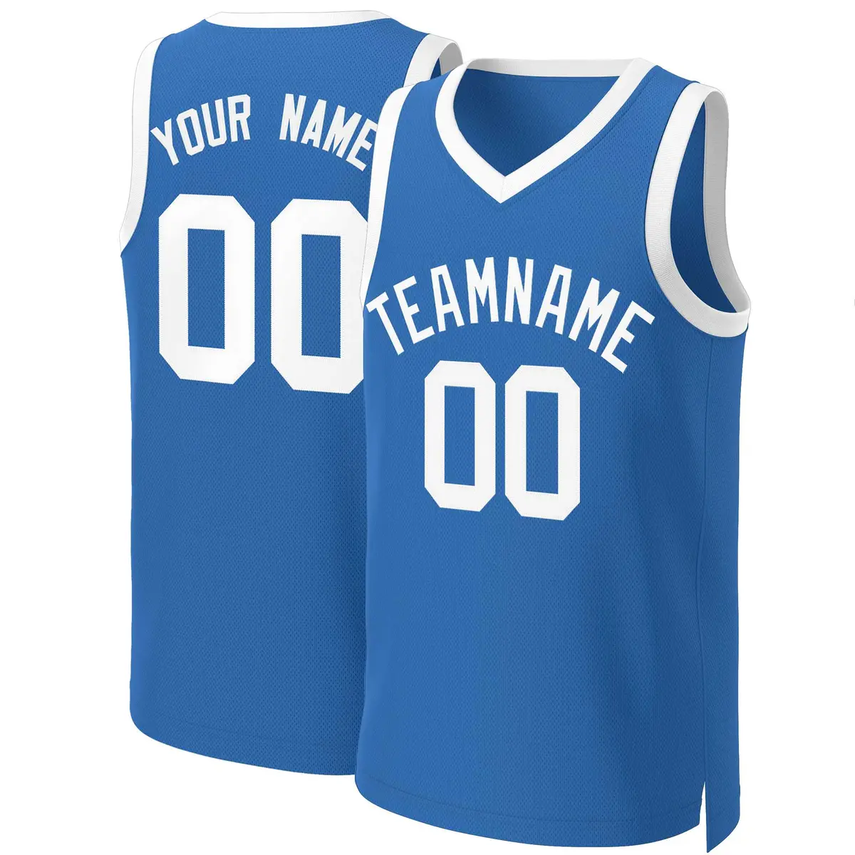 Blue White Classic Basketball Jersey