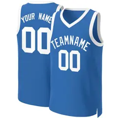 Blue White Classic Basketball Jersey 1