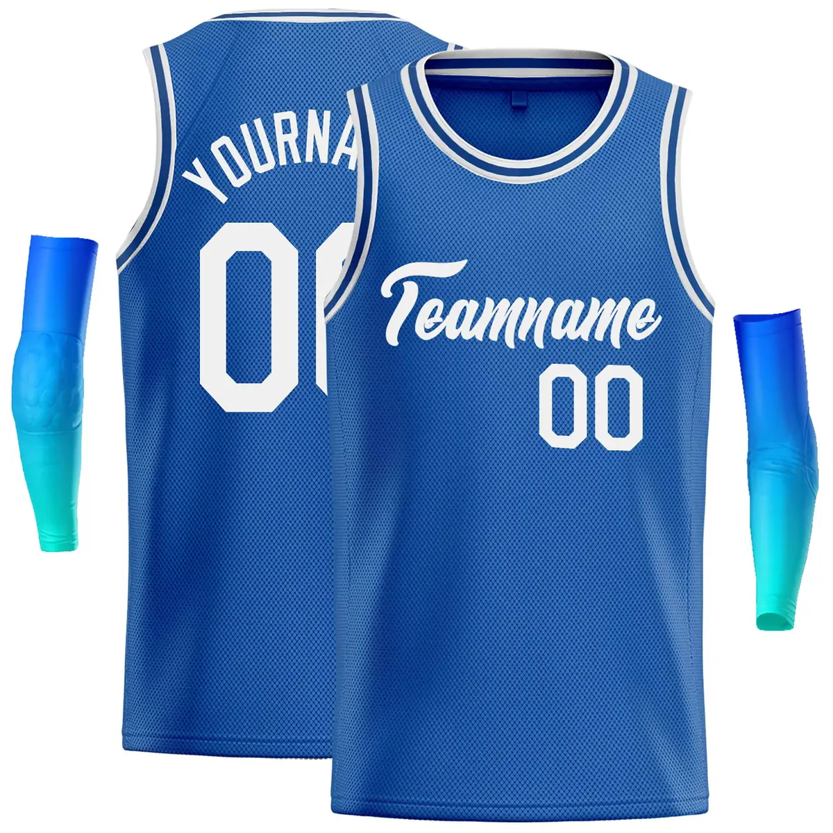 Blue White Classic Casual Basketball Jersey