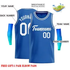 Blue White Classic Casual Basketball Jersey 2