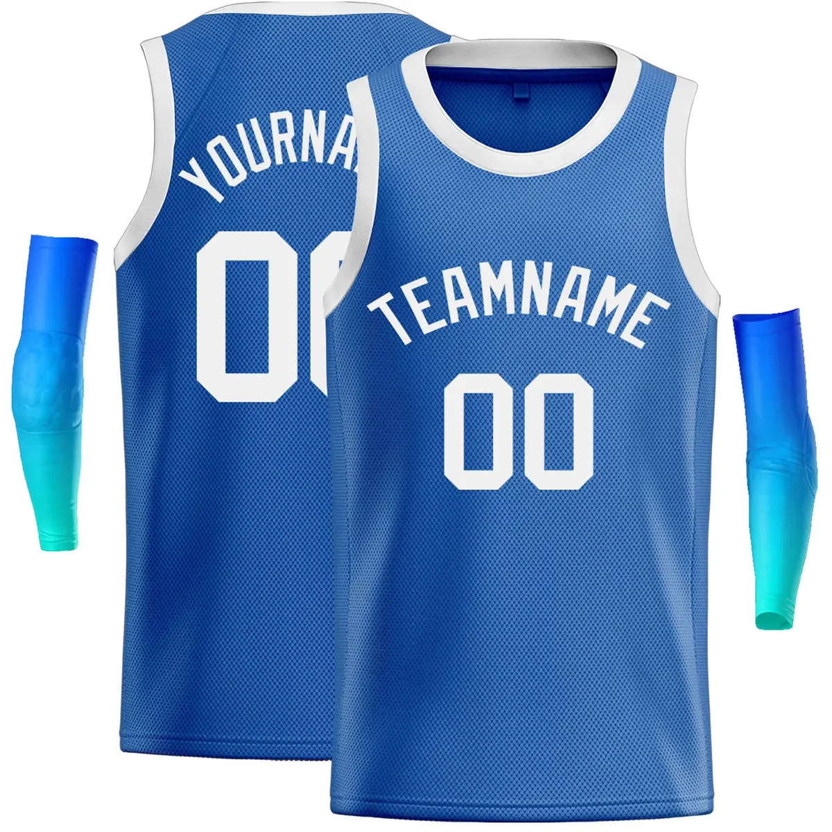 Blue White Classic Casual Basketball Jersey