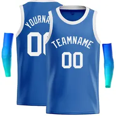 Blue White Classic Casual Basketball Jersey