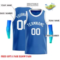 Blue White Classic Casual Basketball Jersey 2