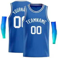 Blue White Classic Casual Basketball Jersey