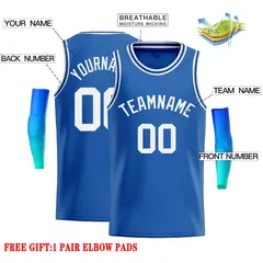 Blue White Classic Casual Basketball Jersey 2