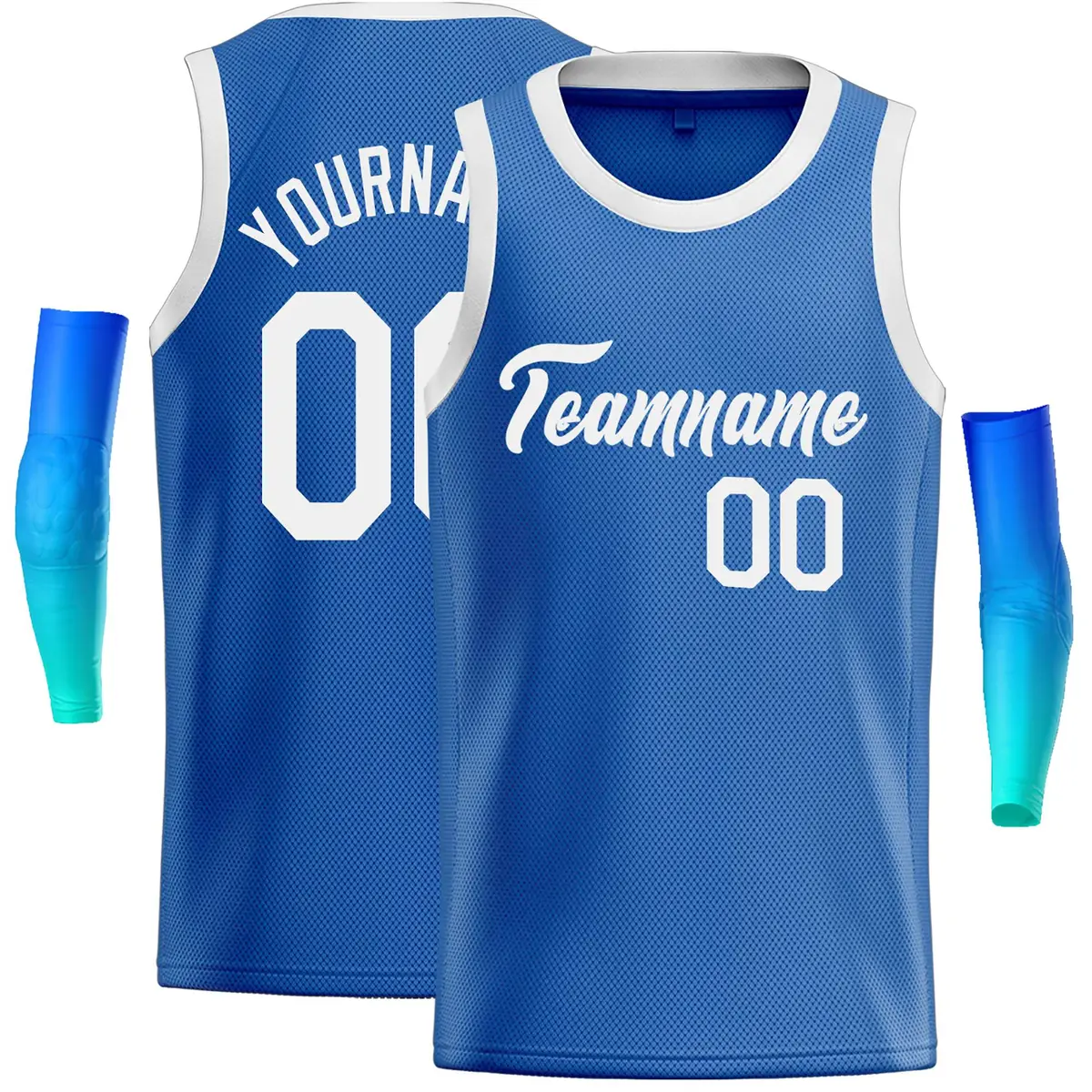 Blue White Classic Casual Basketball Jersey