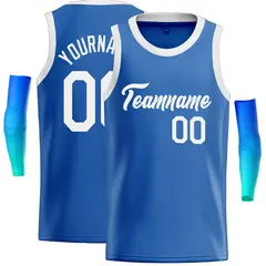 Blue White Classic Casual Basketball Jersey