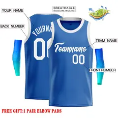 Blue White Classic Casual Basketball Jersey 2