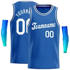 Blue White Classic Casual Basketball Jersey