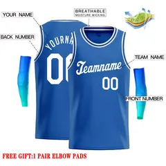 Blue White Classic Casual Basketball Jersey 2