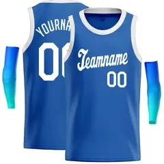 Blue White Classic Casual Basketball Jersey